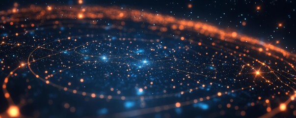 Obraz premium Astrological chart with constellations, glowing stars, 3D illustration