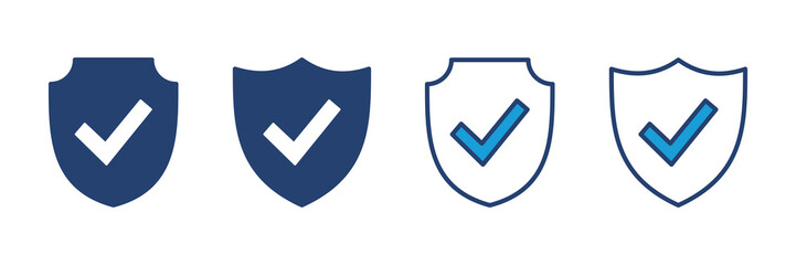 Shield check mark  icon vector. Protection approve sign. Safe icon vector