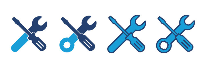 Repair tools icon vector. tool icon vector. setting icon vector. Wrench and screwdriver. support, Service