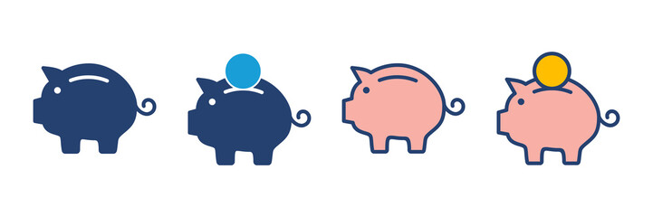 Piggy bank icon vector. piggy money icon