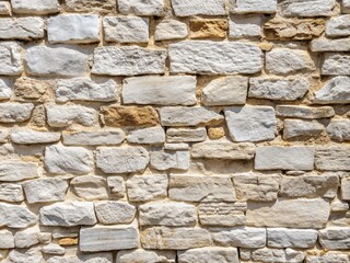 Obraz premium Weathered white stone wall with rustic texture and subtle cracks, perfect as a neutral background for commercial or personal projects and designs.