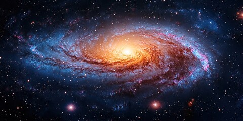 Fototapeta premium A Vibrant Spiral Galaxy in a Dark Universe