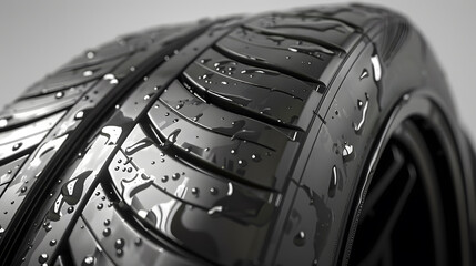 New car tires as a background for your design. AI Generated