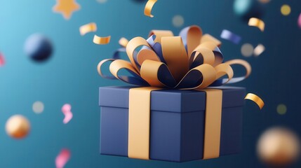 Animated gift box bursting with reward points, bright and celebratory theme, concept of earning and redeeming bonuses
