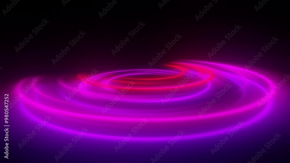 Poster luminous swirling glowing circles. computer generated 3d render