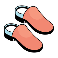 A colored design icon of shoes