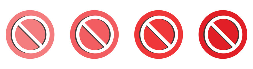 red prohibited or forbidden symbol set. blank prohibited sign icon vector illustration.