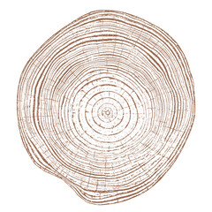 Tree wood texture. Wooden old trunk. Cut timber log. Abstract rings nature pattern. Brown circle stump. Wood cross section.