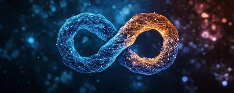 Two zodiac signs intertwined in a cosmic net, representing their unbreakable bond