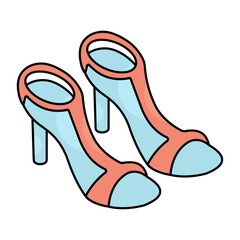 A colored design icon of shoes