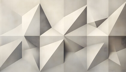 Fototapeta premium Clean, sharp geometric patterns in neutral tones, giving off a sleek, modern vibe