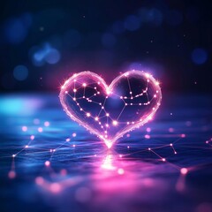 Virtual love match, glowing star signs