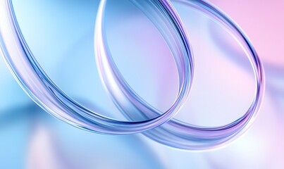 Abstract blue and purple glass shape with colorful refraction effect background with blurred, wavy lines, soft curves, pastel colors, gradient effect, vector illustration, elegant style,