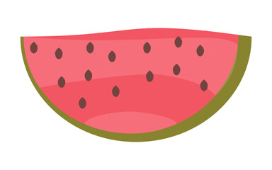 Vector illustration of a watermelon slice, symbolizing juicy, fresh summer fruit.