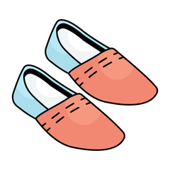 A colored design icon of shoes