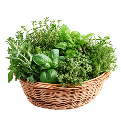 Naklejka premium fresh herbs in a basket