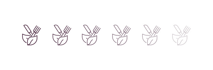 organic food  outline icon. Linear vector from food concept. 6 different line style organic food  icon included thin, light, regular, medium, bold, black