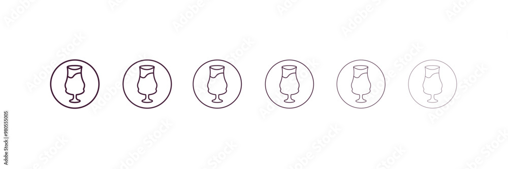 Poster drinking zone outline icon. linear vector from food concept. 6 different line style drinking zone ic
