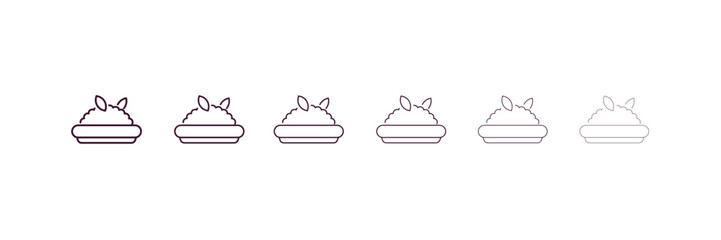 risotto  outline icon. Linear vector from food concept. 6 different line style risotto  icon included thin, light, regular, medium, bold, black