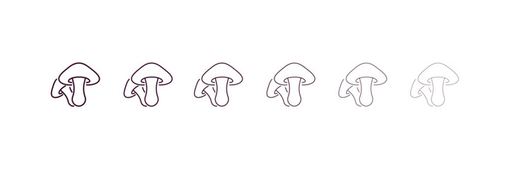 mushrooms  outline icon. Linear vector from food concept. 6 different line style mushrooms  icon included thin, light, regular, medium, bold, black