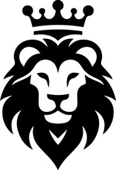 Elegant Lion Head with Crown Logo Professional Logotype