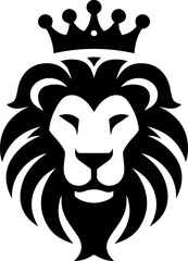 Elegant Lion Head with Crown Logo Professional Logotype