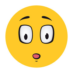 Cartoon faces. Funny face expressions, caricature emotions. Cute character with expressive eyes and mouth, vector smiley emoticon tongue emoticon