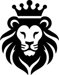 Elegant Lion Head with Crown Logo Professional Logotype