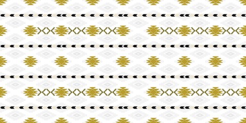 Navajo ikat geometric traditional technic, with fabric textured on seamleass pattern,navajo pattern design for carpet, curtain, home decoration.azec navajo carpet is famous in native American textile.