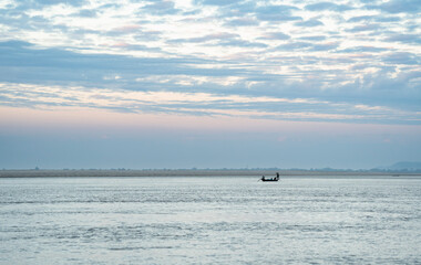 Fototapeta premium boat in the river