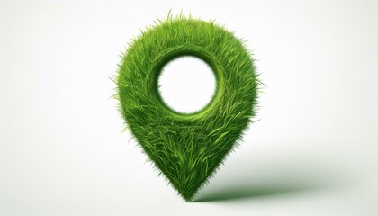 Grass location pin icon isolated on a white screen.