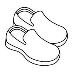 A colored design icon of shoes