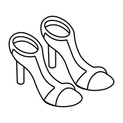 A colored design icon of shoes