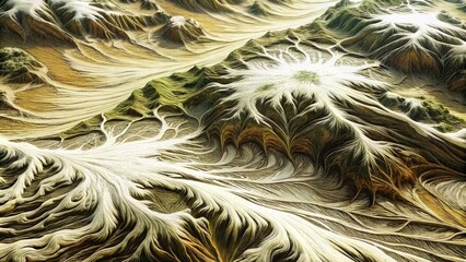 Detailed fractal landscape resembling a swirling natural pattern.