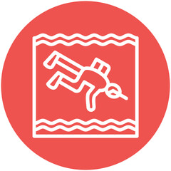 Scuba Diving vector icon illustration of Vacation and Tourism iconset.