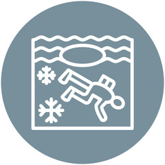 Ice Diving vector icon illustration of Vacation and Tourism iconset.