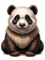 Obraz premium panda character with a smile, on a white isolated background