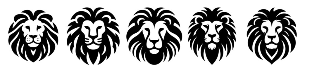 Set Collection Elegant Lion Head Logo Professional Logotype