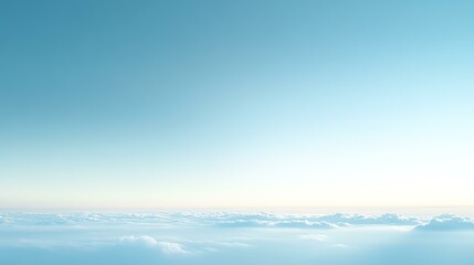 Fototapeta premium A serene view of a clear sky blending into soft clouds, creating a peaceful and tranquil atmosphere perfect for relaxation.