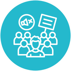 Silent Protest vector icon illustration of Protesting and Civil Disobedience iconset.