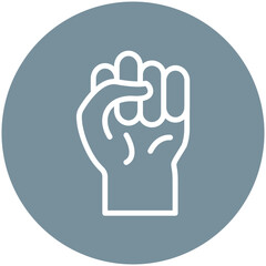 Raised Fist vector icon illustration of Protesting and Civil Disobedience iconset.