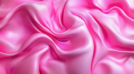 Obraz premium Smooth, flowing pink satin fabric with soft texture.