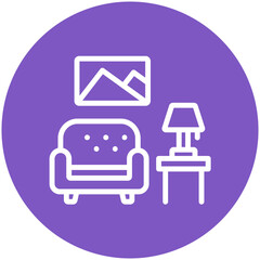 Living Room vector icon illustration of Home Improvements iconset.