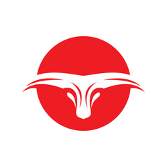 aggressive horned bull head logo design