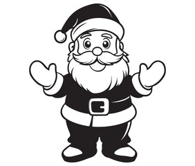 Cartoon Illustration of Santa Claus Character for Coloring Book