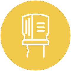 Capacitor vector icon illustration of School iconset.