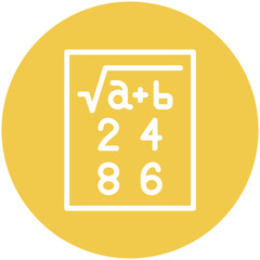 Print Math Sheet vector icon illustration of School iconset.