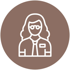 Female Professor vector icon illustration of School iconset.