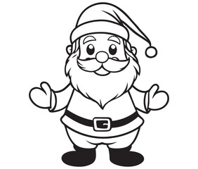 Cartoon Illustration of Santa Claus Character for Coloring Book