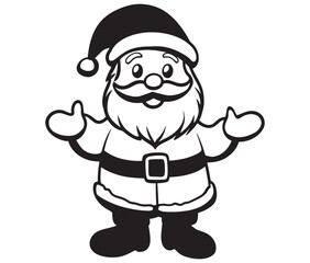 Cartoon Illustration of Santa Claus Character for Coloring Book